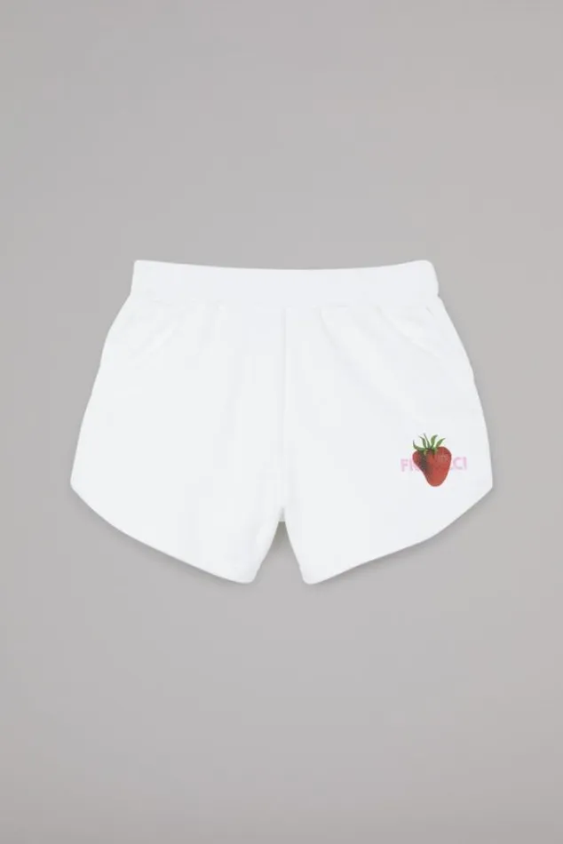 Strawberry Logo Shorts White White Women Fiorucci Strawberry Logo Shorts White White Women Fiorucci