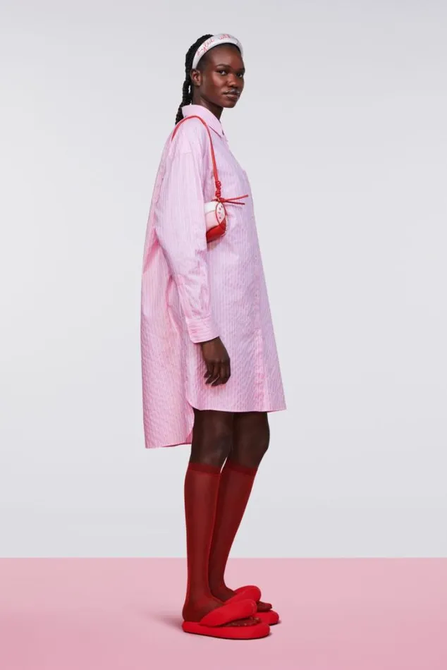 Stripe Midi Shirt Dress Pink Pink Women Fiorucci Stripe Midi Shirt Dress Pink Pink Women Fiorucci