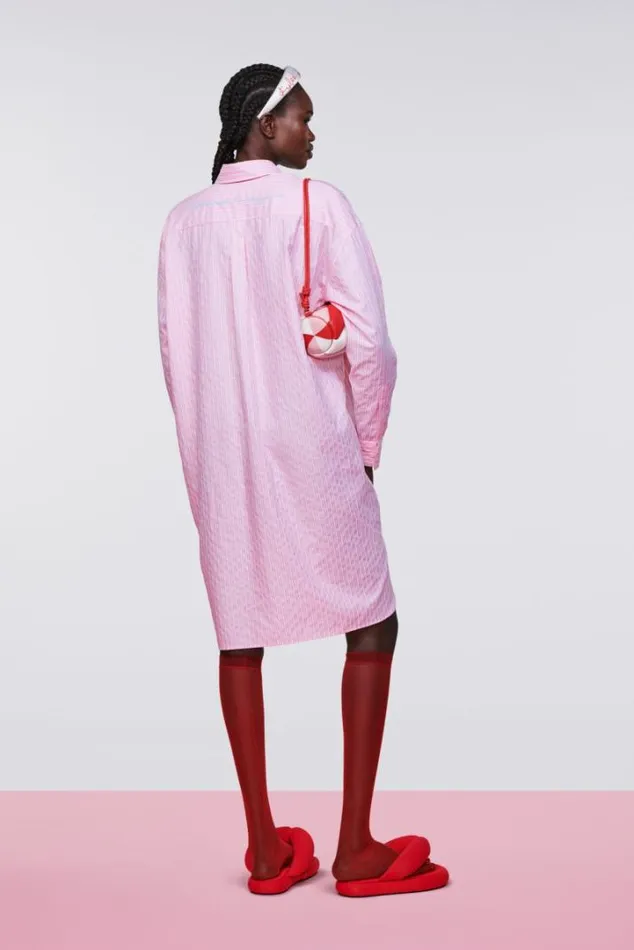 Stripe Midi Shirt Dress Pink Pink Women Fiorucci Stripe Midi Shirt Dress Pink Pink Women Fiorucci