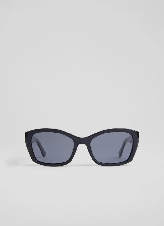 Sunglasses Women LKBennett Celeste Black Acetate Sunglasses
