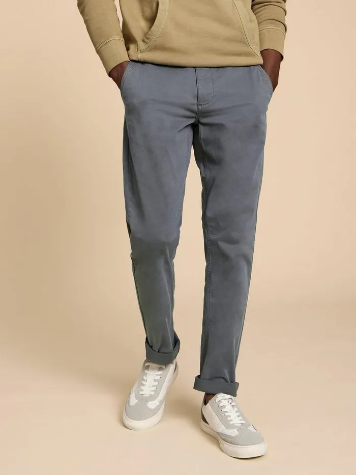 Sutton Organic Chino Trouser Dk Grey Men White Stuff Chinos