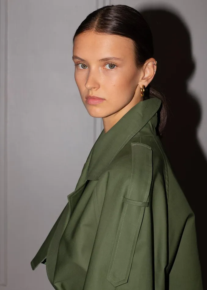 Suzanne Trench Coat 8211 Olive Women The Frankie Shop Outerwear