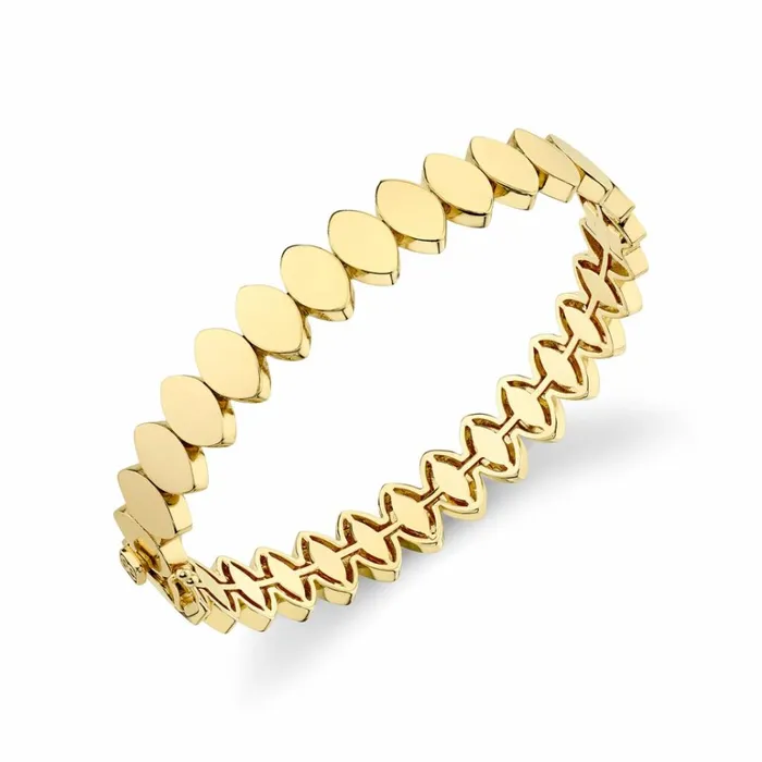 Sydney Evan Bangles Pure Gold Marquise Eye Hinge Bangle 8211 Women
