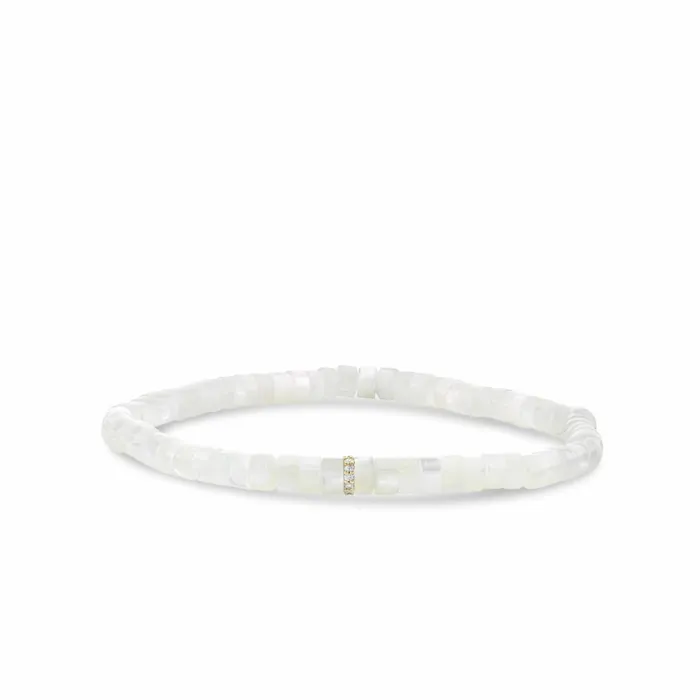 Sydney Evan Beaded Bracelets Gold and Diamond 4mm Cocktail Eternity Rondelle On Mother Of Pearl Heishi 8211 Women Sydney Evan Beaded Bracelets Gold and Diamond 4mm Cocktail Eternity Rondelle On Mother Of Pearl Heishi 8211 Women