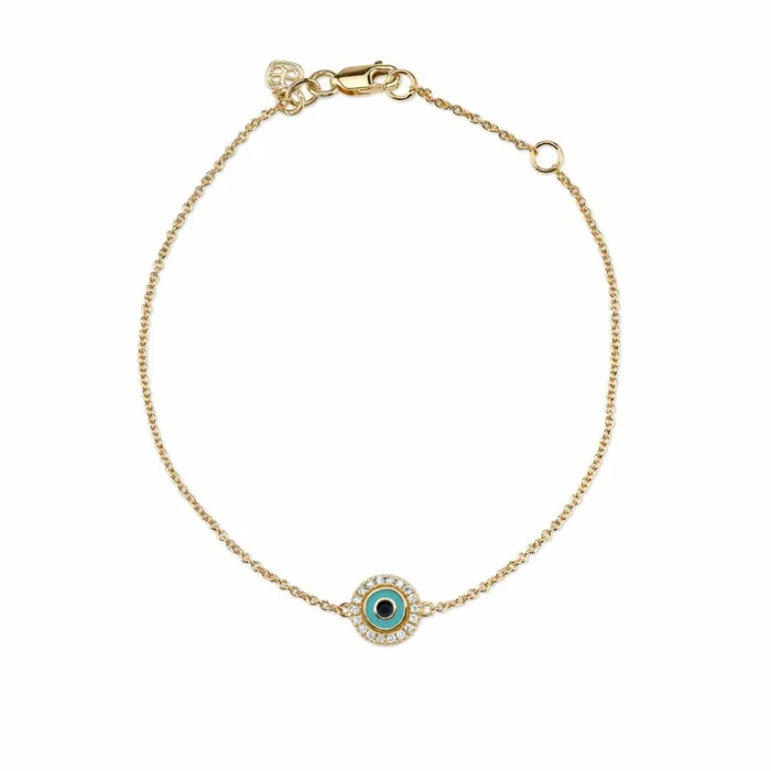 Sydney Evan Chain Bracelets Gold and Diamond Small Enamel Eye Bracelet 8211 Women