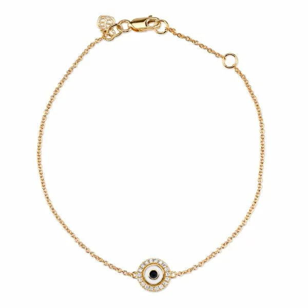Sydney Evan Chain Bracelets Gold and Diamond Small Enamel Eye Bracelet 8211 Women