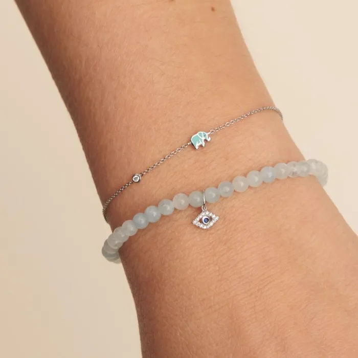 Sydney Evan Chain Bracelets Gold and Turquoise Mini Enamel Elephant Bracelet 8211 Women