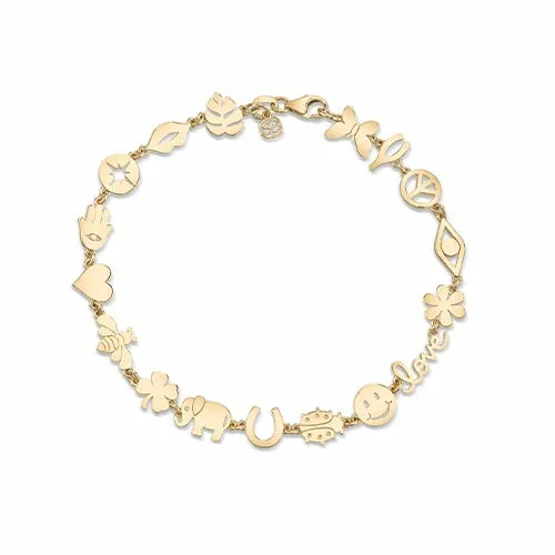Sydney Evan Chain Bracelets Pure Gold Small MultiIcon Bracelet 8211 Women
