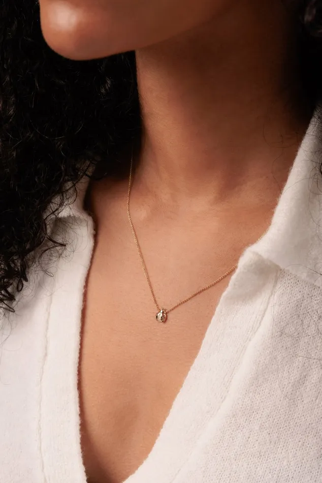 Sydney Evan Chain Necklaces Gold and Diamond Open Wing Ladybug Necklace 8211 Women