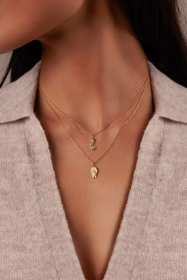 Sydney Evan Charm Necklaces and Pendants Gold and Diamond Lion Tail Charm 8211 Women
