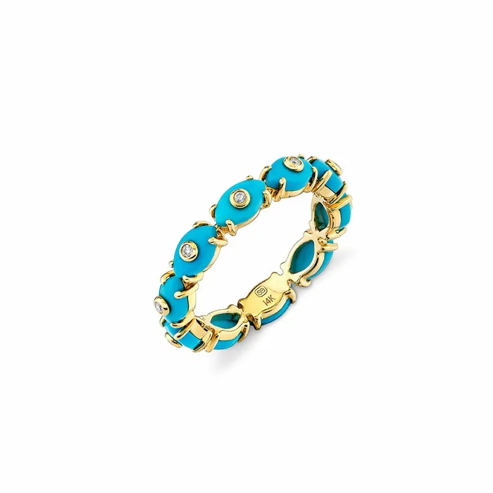 Sydney Evan Eternity Rings Gold and Diamond Tiny Carved Stone Eternity Ring 8211 Women
