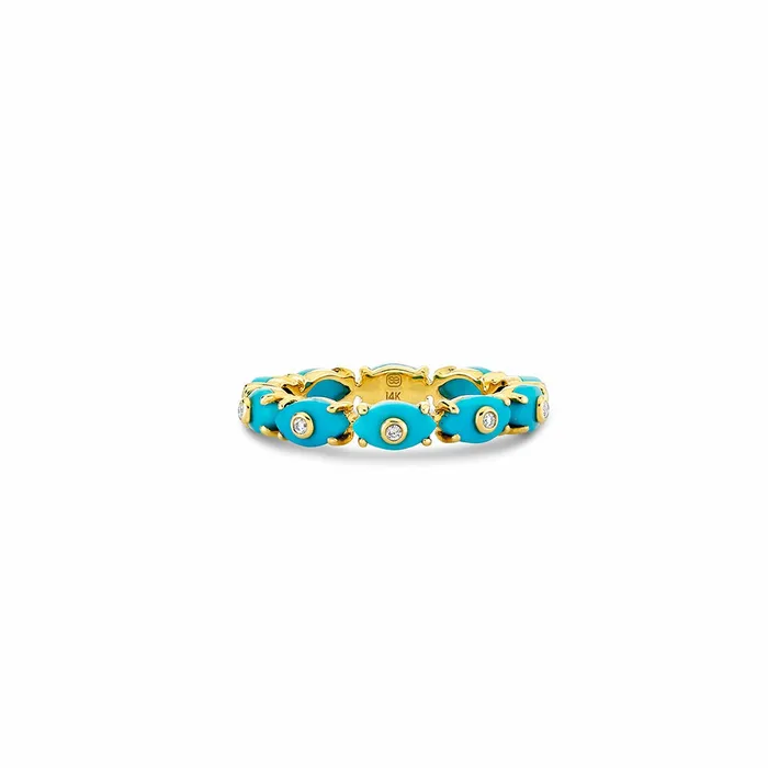 Sydney Evan Eternity Rings Gold and Diamond Tiny Carved Stone Eternity Ring 8211 Women