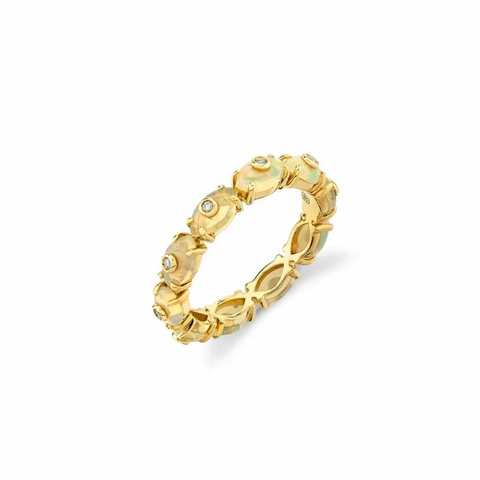 Sydney Evan Eternity Rings Gold and Diamond Tiny Carved Stone Eternity Ring 8211 Women