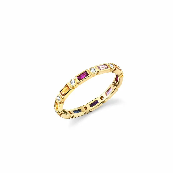 Sydney Evan Eternity Rings Gold and Rainbow Baguette And Bezel Eternity Ring 8211 Women Sydney Evan Eternity Rings Gold and Rainbow Baguette And Bezel Eternity Ring 8211 Women