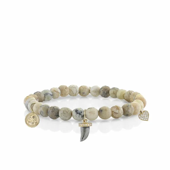 Sydney Evan MultiCharm Bracelets Gold and Diamond Spiritual MultiCharm On African Opal 8211 Women