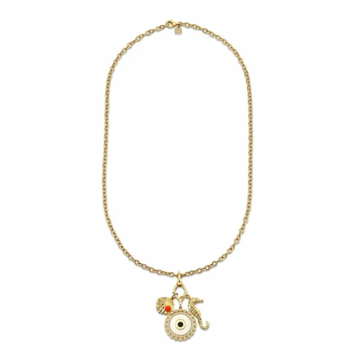 Sydney Evan MultiCharm Necklaces Gold and Diamond Sea Life Necklace 8211 Women