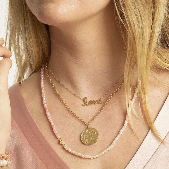 Sydney Evan Script and Initial Necklaces Pure Gold Large Love Necklace 8211 Women
