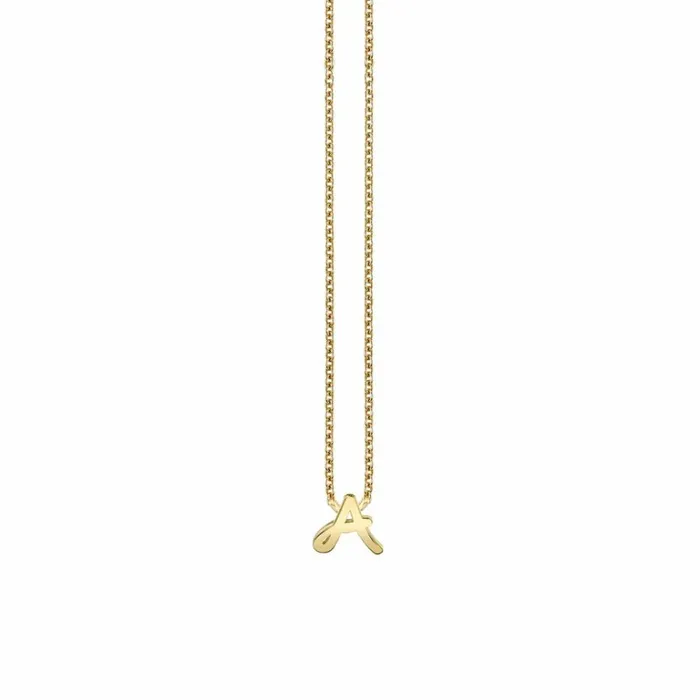 Sydney Evan Script and Initial Necklaces Pure Gold Tiny Initial Necklace 8211 Women