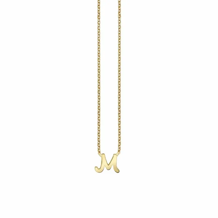 Sydney Evan Script and Initial Necklaces Pure Gold Tiny Initial Necklace 8211 Women