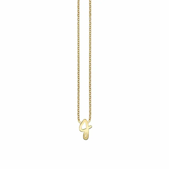 Sydney Evan Script and Initial Necklaces Pure Gold Tiny Initial Necklace 8211 Women