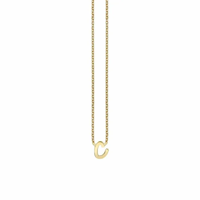Sydney Evan Script and Initial Necklaces Pure Gold Tiny Initial Necklace 8211 Women