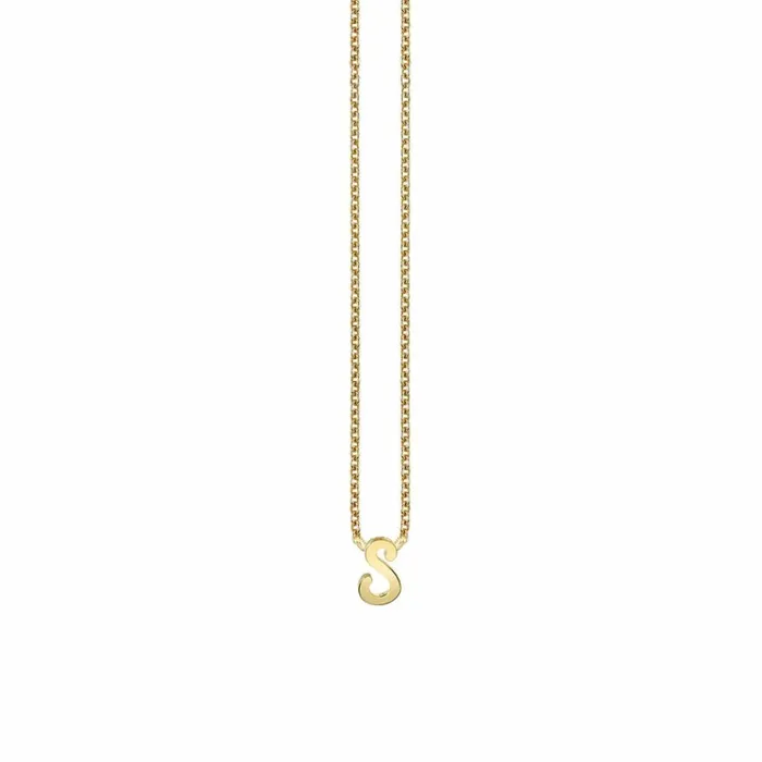 Sydney Evan Script and Initial Necklaces Pure Gold Tiny Initial Necklace 8211 Women
