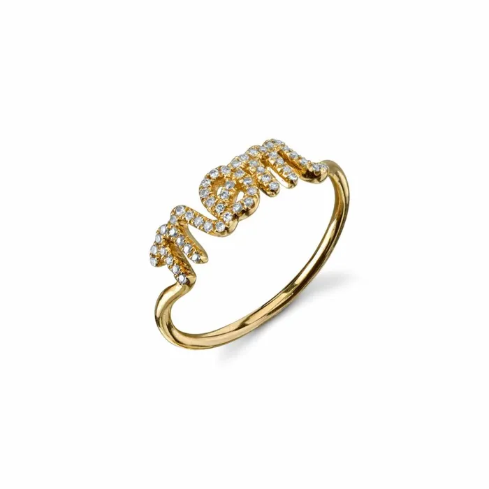 Sydney Evan Script Rings Gold and Diamond Mom Script Ring 8211 Women
