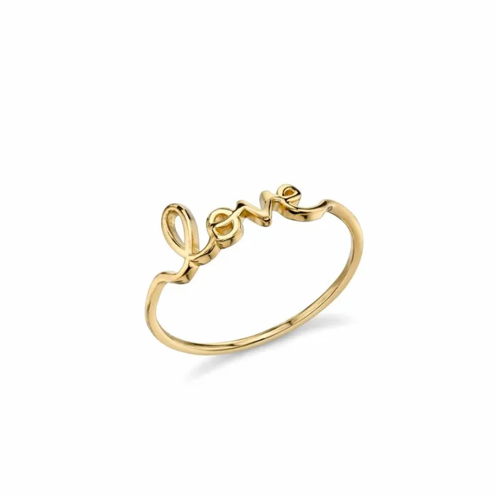 Sydney Evan Script Rings Pure Gold Small Love Ring 8211 Women