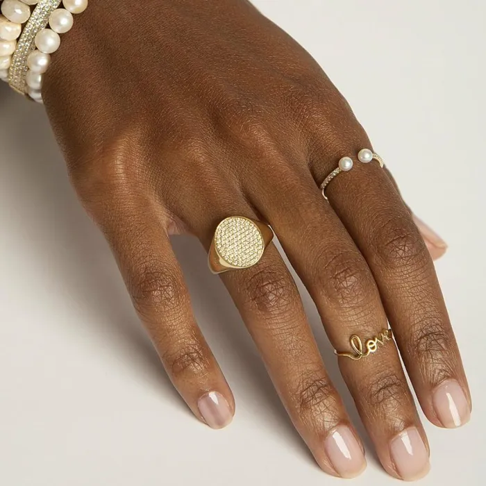 Sydney Evan Script Rings Pure Gold Small Love Ring 8211 Women