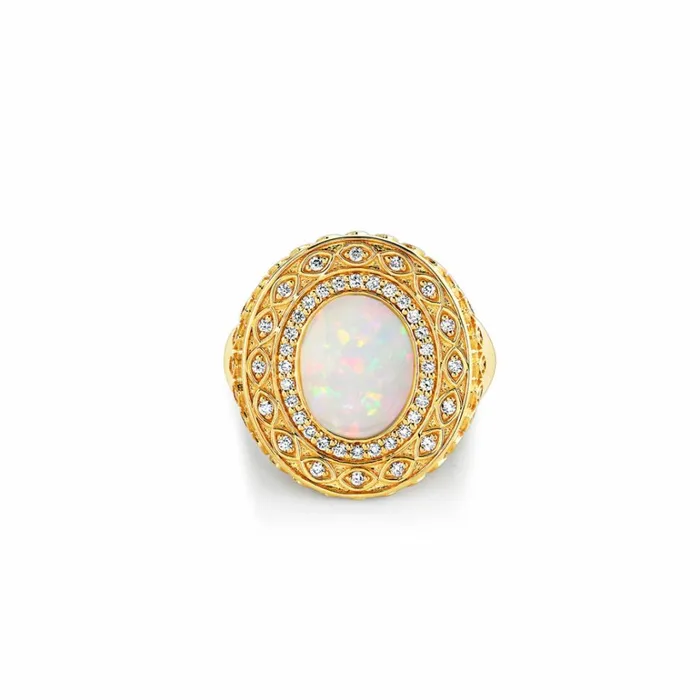 Sydney Evan Signet Rings Gold and Diamond Marquise Eye Cabochon Signet Ring 8211 Women