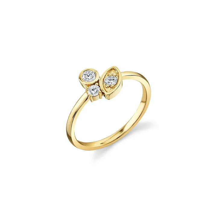 Sydney Evan Stacking Rings Gold and Diamond Marquise Eye Cluster Ring 8211 Women