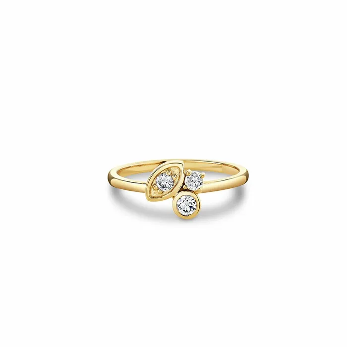 Sydney Evan Stacking Rings Gold and Diamond Marquise Eye Cluster Ring 8211 Women