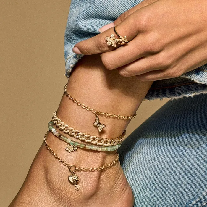 Sydney Evan Stacking Rings Gold and Diamond Plumeria Wrap Ring 8211 Women