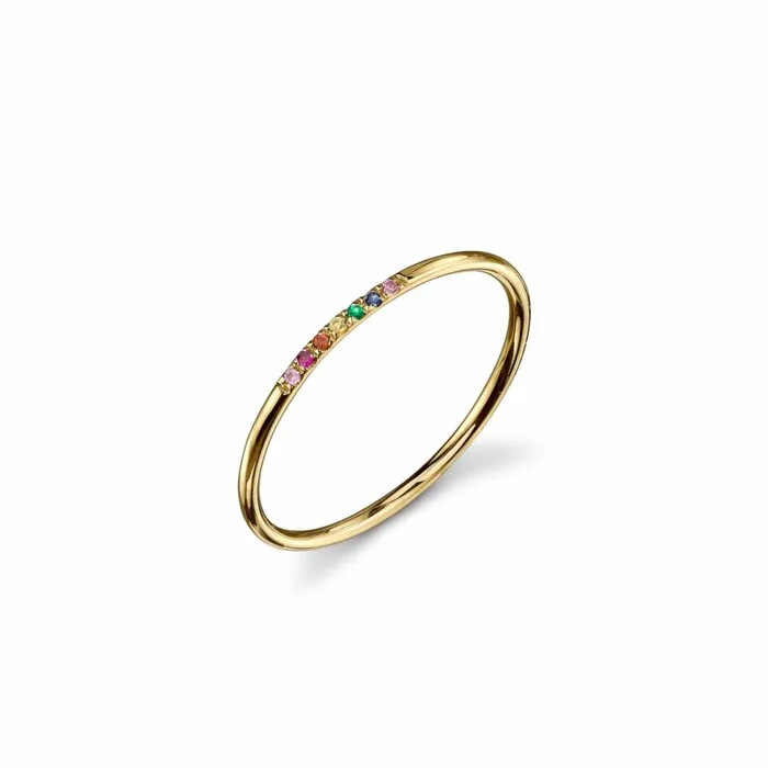 Sydney Evan Stacking Rings Gold and Rainbow 7Stone Ring 8211 Women