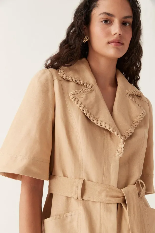 Tactile Whipstitch Playsuit Sand Brown Women Aje Playsuits and Jumpsuits Tactile Whipstitch Playsuit Sand Brown Women Aje Playsuits and Jumpsuits