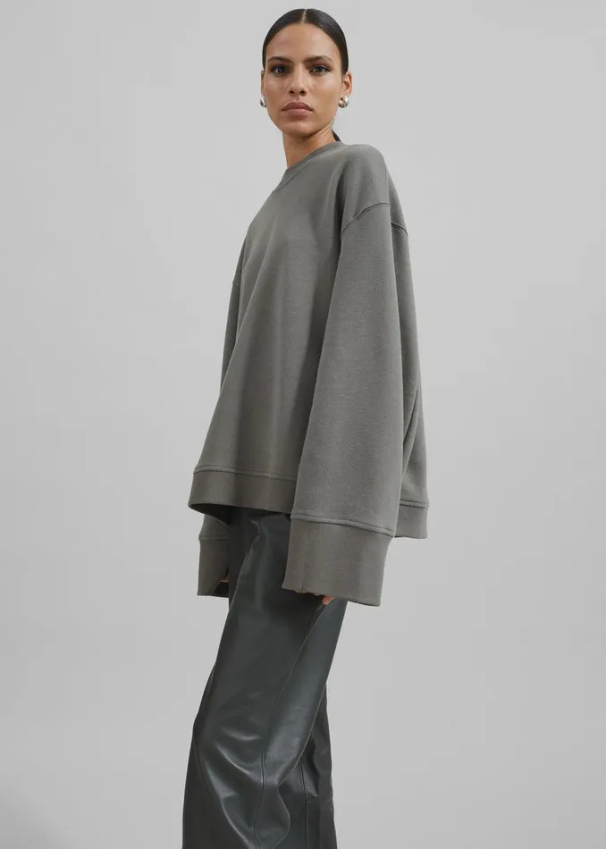 Talia Sweatshirt 8211 Light Khaki Women The Frankie Shop Clothing
