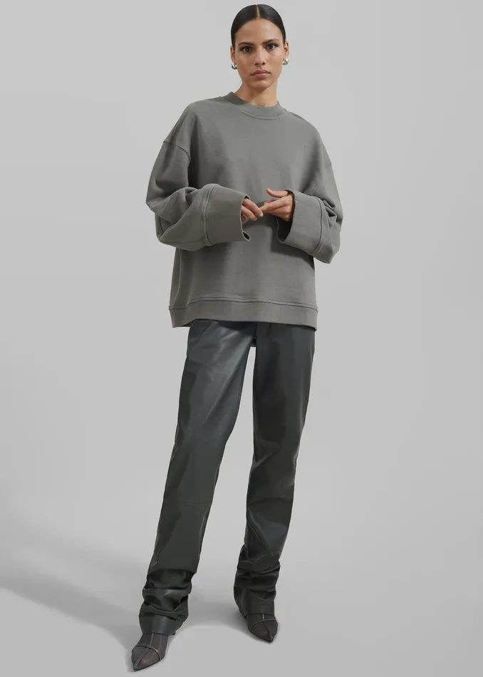 Talia Sweatshirt 8211 Light Khaki Women The Frankie Shop Clothing