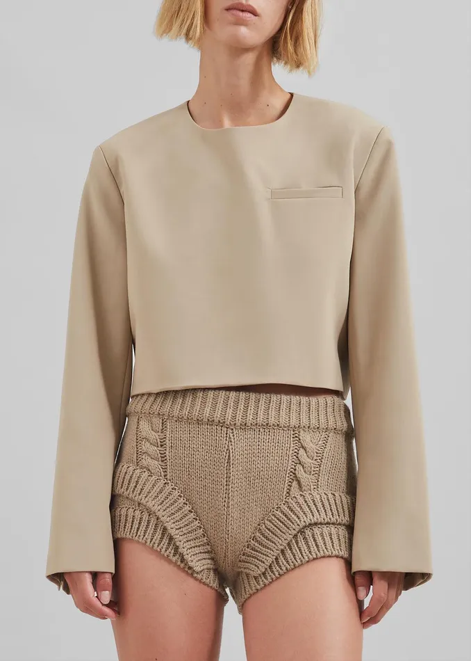 Tamsin Top 8211 Beige Women The Frankie Shop Clothing