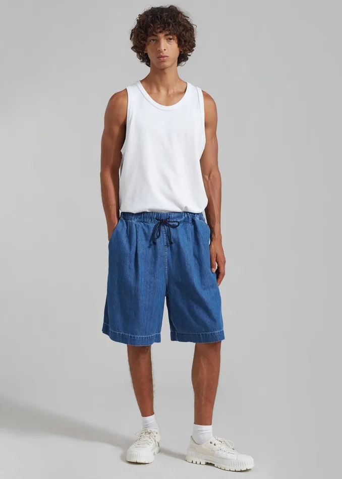 Tanner Denim Shorts 8211 Medium Wash Men The Frankie Shop Clothing