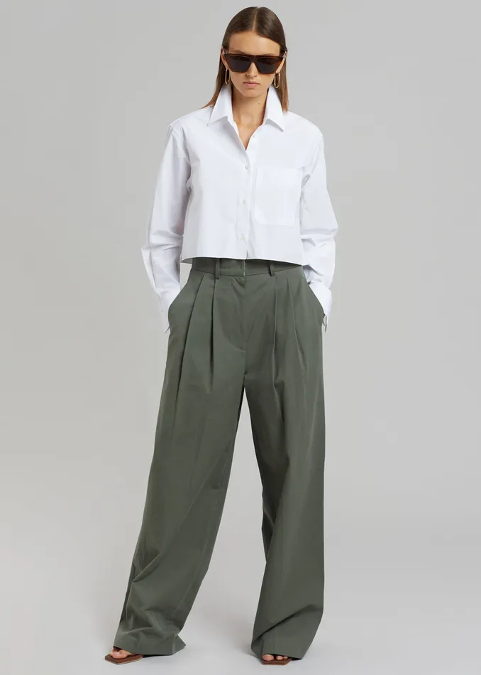 Tansy Cotton Pants 8211 Olive Women The Frankie Shop Clothing