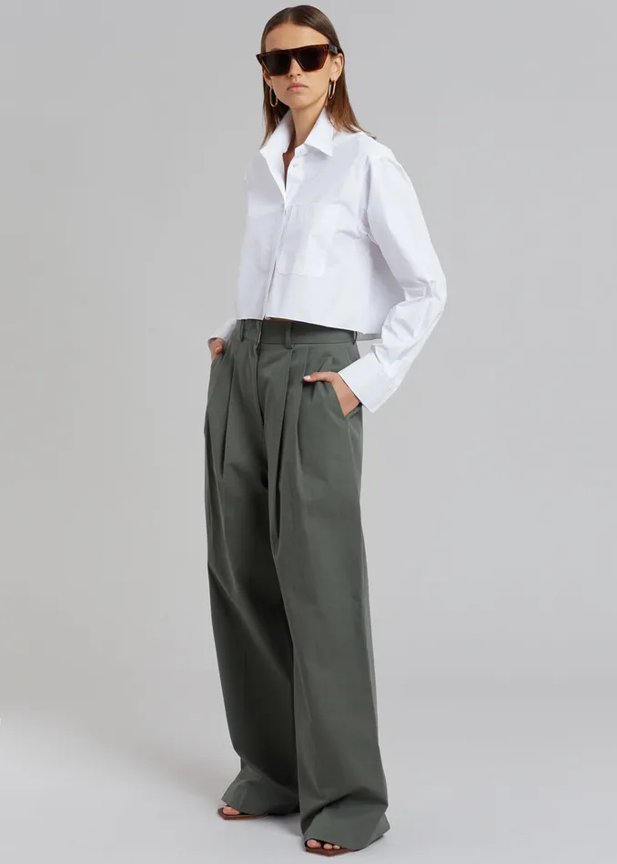 Tansy Cotton Pants 8211 Olive Women The Frankie Shop Clothing