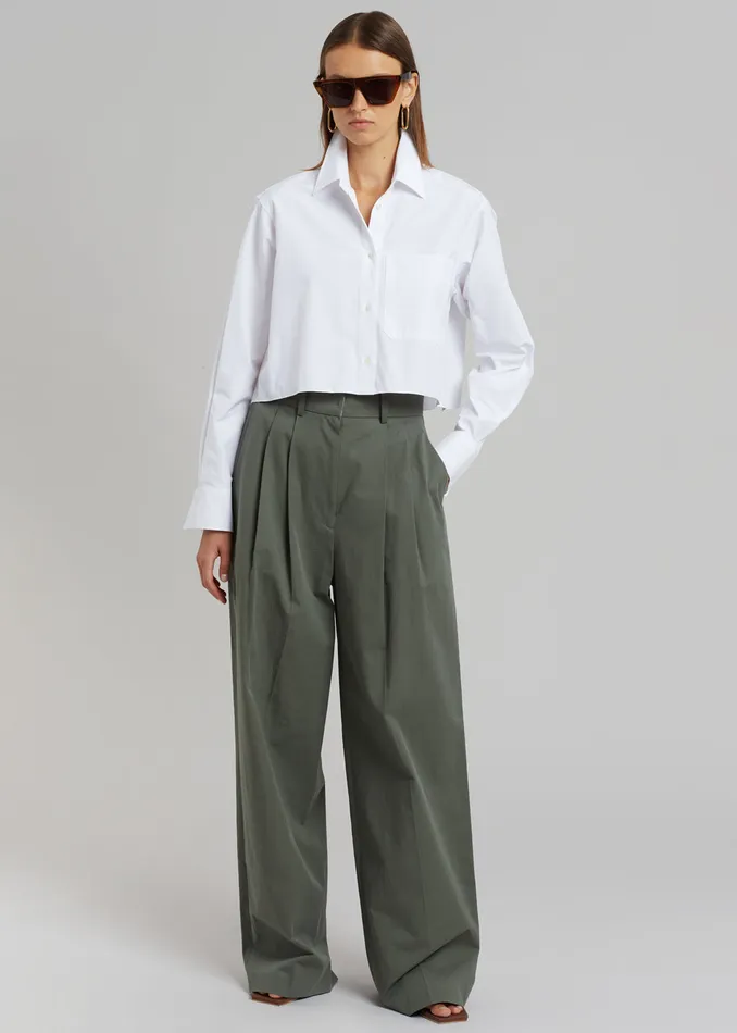 Tansy Cotton Pants 8211 Olive Women The Frankie Shop Clothing