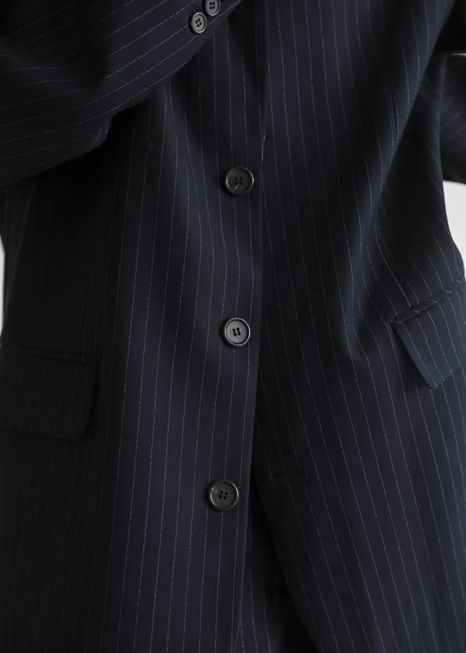 Tansy Oversized Blazer 8211 Navy Pinstripe Women The Frankie Shop Clothing