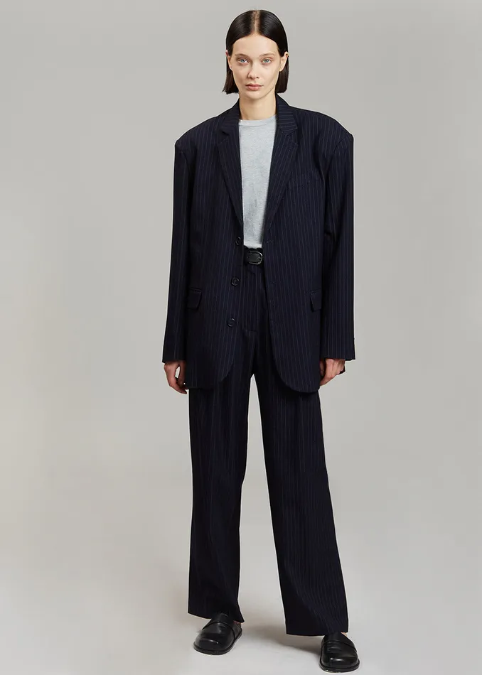 Tansy Oversized Blazer 8211 Navy Pinstripe Women The Frankie Shop Clothing