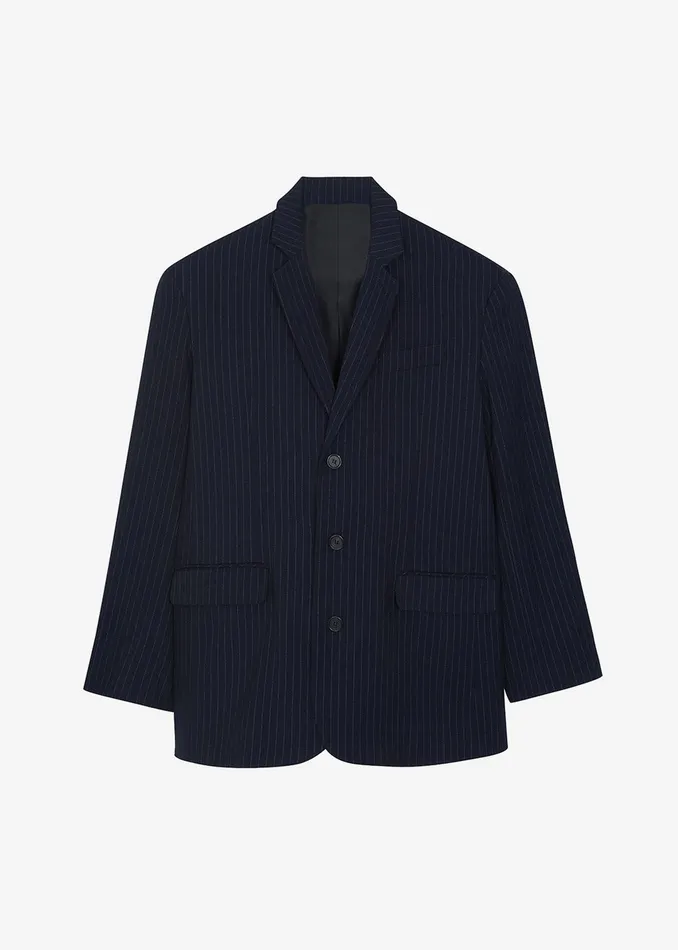 Tansy Oversized Blazer 8211 Navy Pinstripe Women The Frankie Shop Clothing