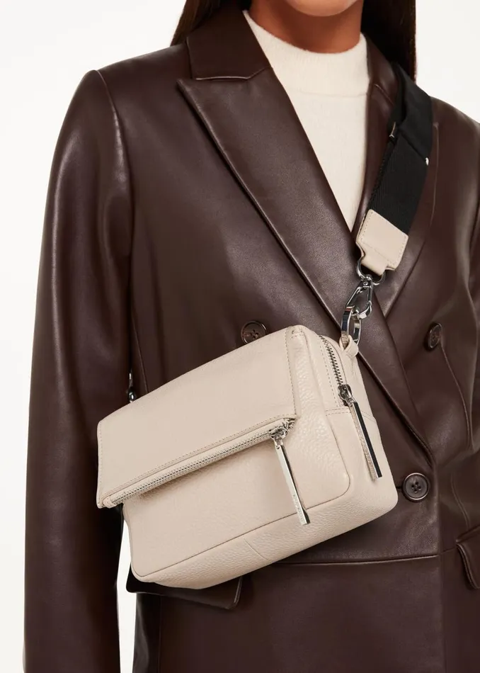 Taupe Bibi Crossbody Bag Women Whistles Leather