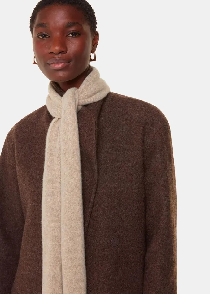 Taupe Cashmere Wool Blend Scarf Women Whistles Hats Gloves and Scarves