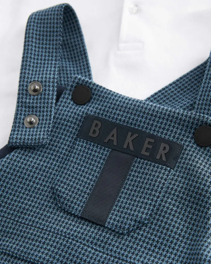 Ted Baker Baby Kids GHEORGH 8211 Puppytooth Dungaree And Polo Set Navy Ted Baker Baby Kids GHEORGH 8211 Puppytooth Dungaree And Polo Set Navy