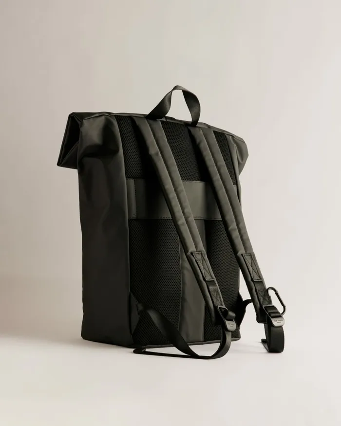 Ted Baker Backpacks Men CLIME 8211 Rubberised Rolltop Backpack Jetblack Ted Baker Backpacks Men CLIME 8211 Rubberised Rolltop Backpack Jetblack
