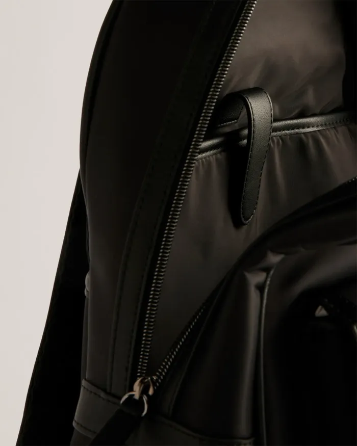 Ted Baker Backpacks Men JACKKS 8211 Nylon Laptop Backpack With PU Detail Black
